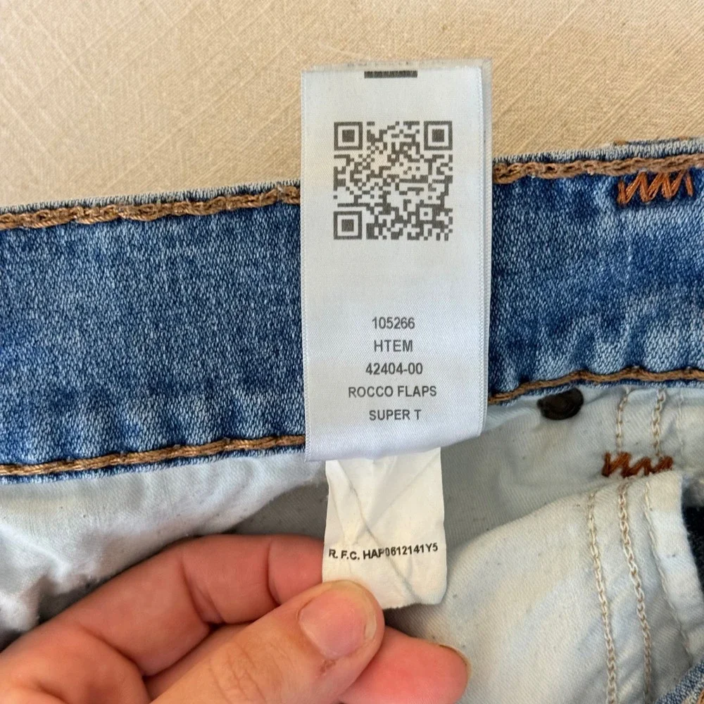 True Religion Rocco Super T Jeans 32 Relaxed Skinny Y2K Streetwear Flap